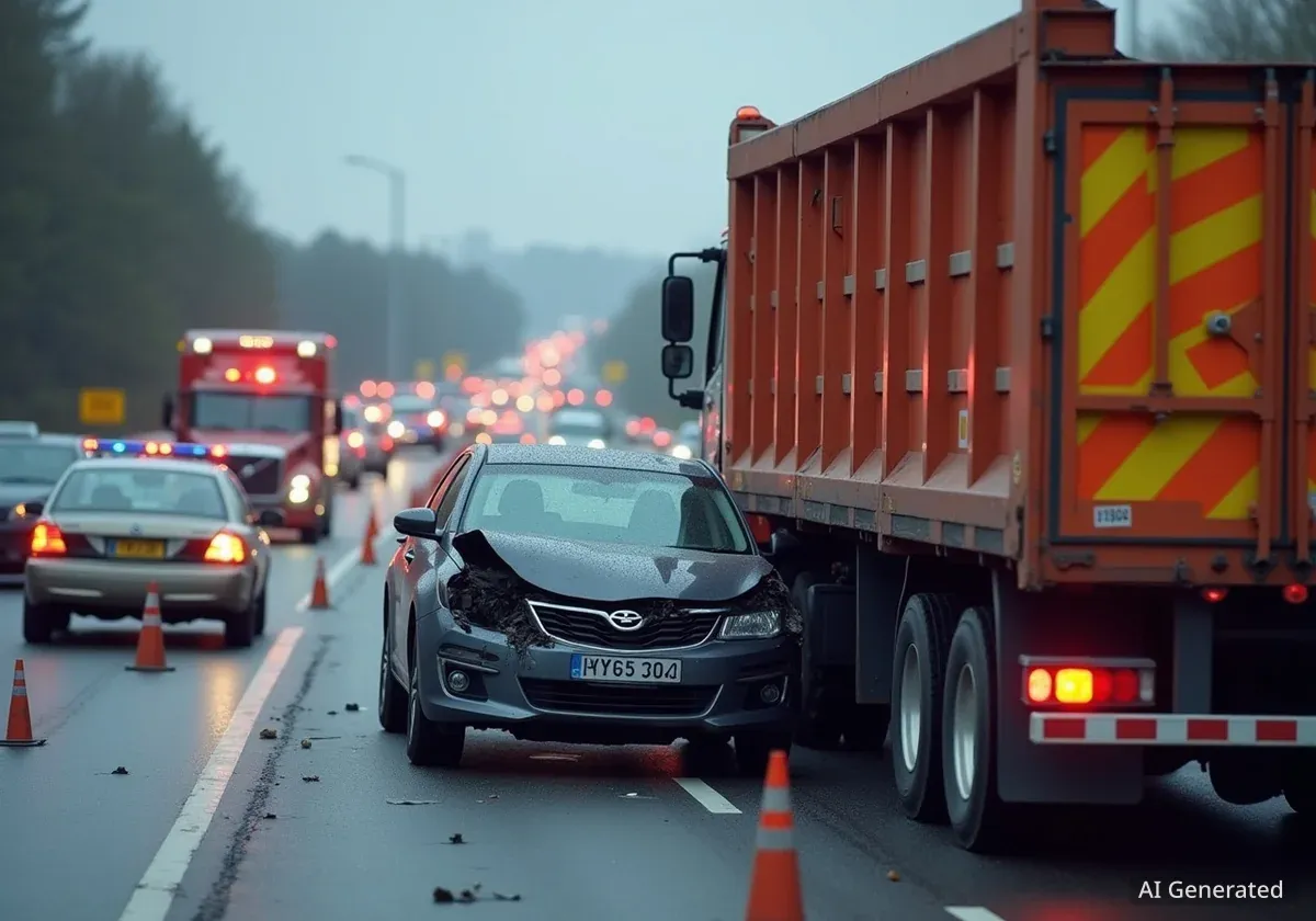 Car Crashes into Roadwork Truck on A1 Near Mattstetten
