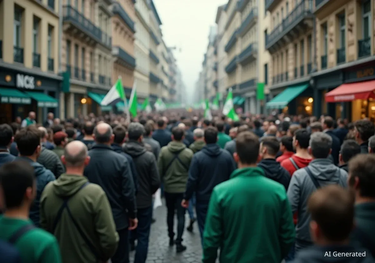 Panathinaikos Fans Gather in Bern Old Town Before Europa League Match